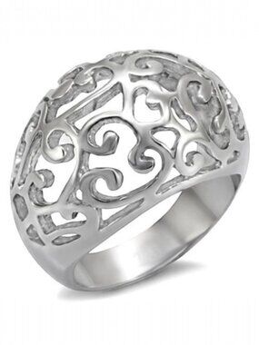STAINLESS STEEL Open Work Design Dome Ring